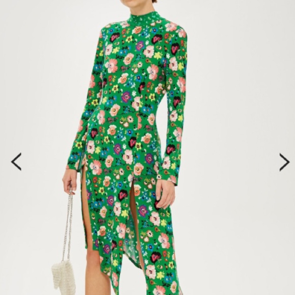 TOPSHOP Floral Chuck on Midi Dress